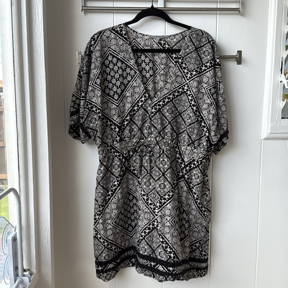 Athleta Bandana Coast to Coast Cover Up Swim Dress Black White XL - Picture 2 of 7